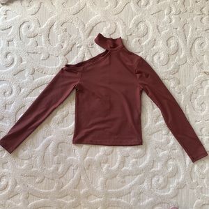 Abercrombie and Fitch Long-Sleeve Seamless Fabric Asymmetrical Cutout Top